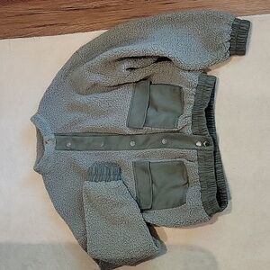 Sherpa Bomber Jacket - Sage Green